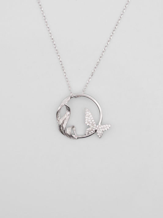 Collana Argento Farfalla Circle