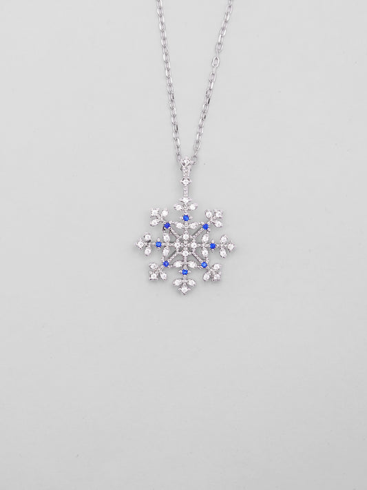 Collana Fiocco di Neve Sky in Argento Rodiato