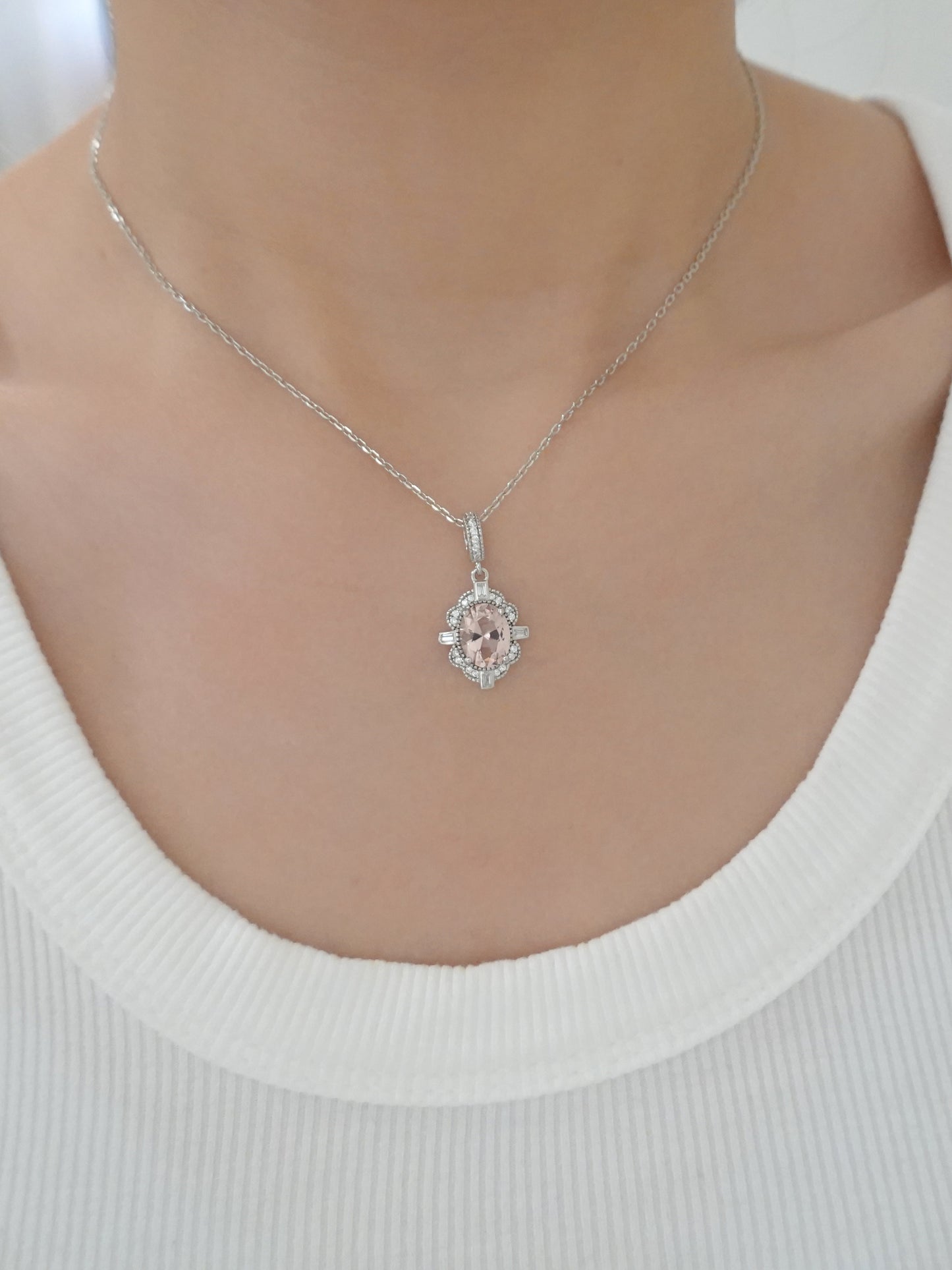 Collana Argento Punto Luce Morganite