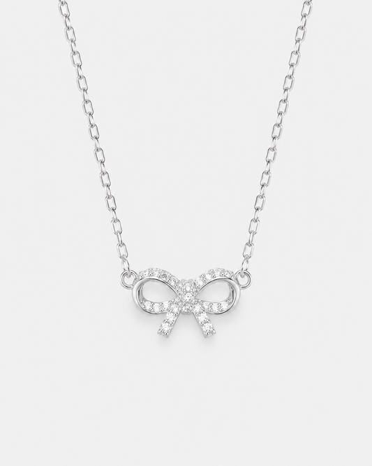 Silver Bow Necklace