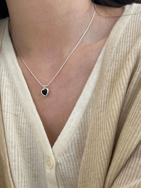 collana argento con pendente a forma di cuore