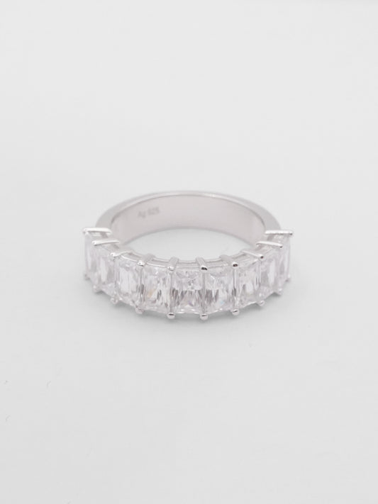 Anello Argento Semi-Eternity Baguette