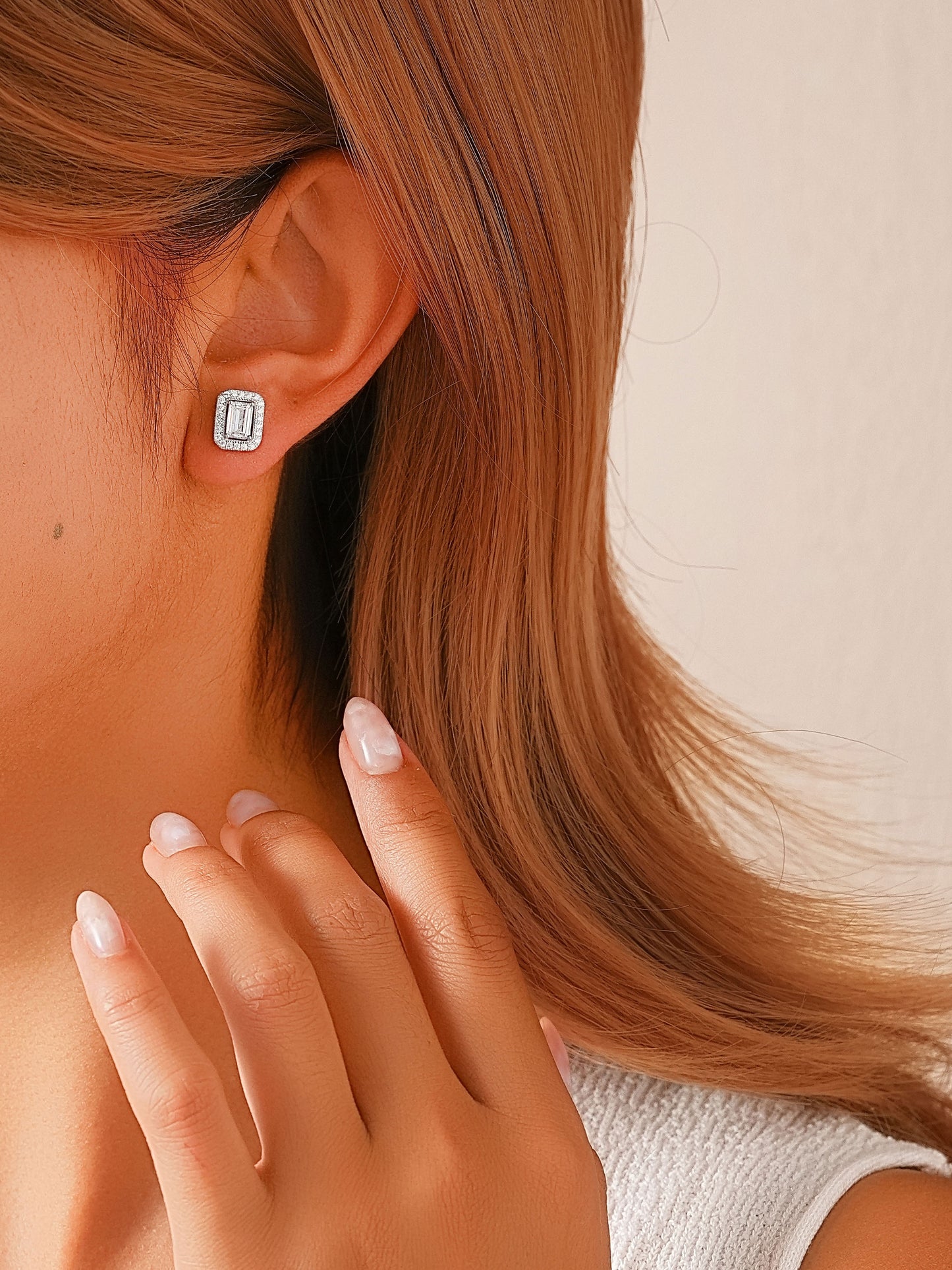 Orecchini Argento Punto Luce Baguette Classy