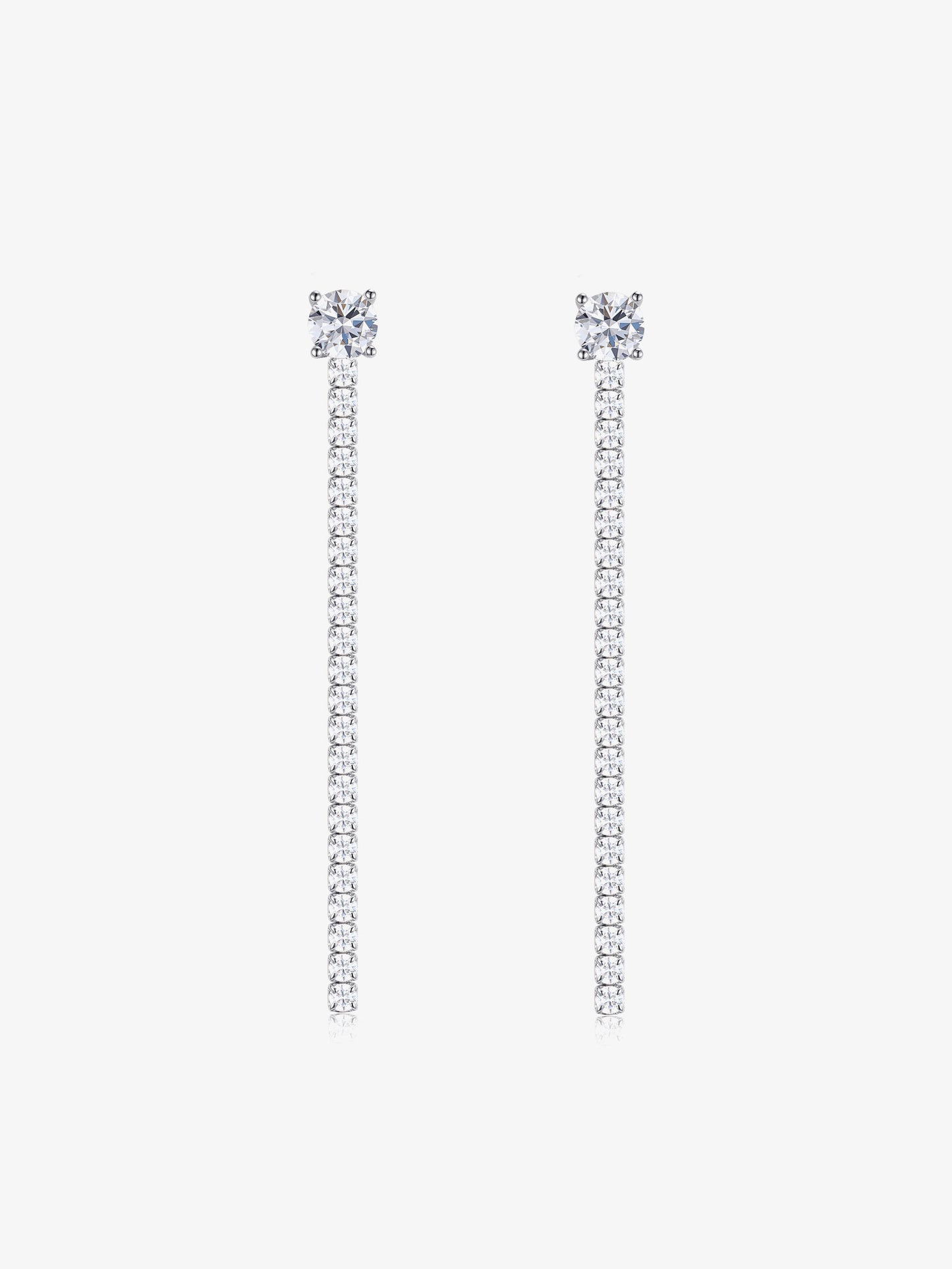 Silver Tennis Drop Earrings