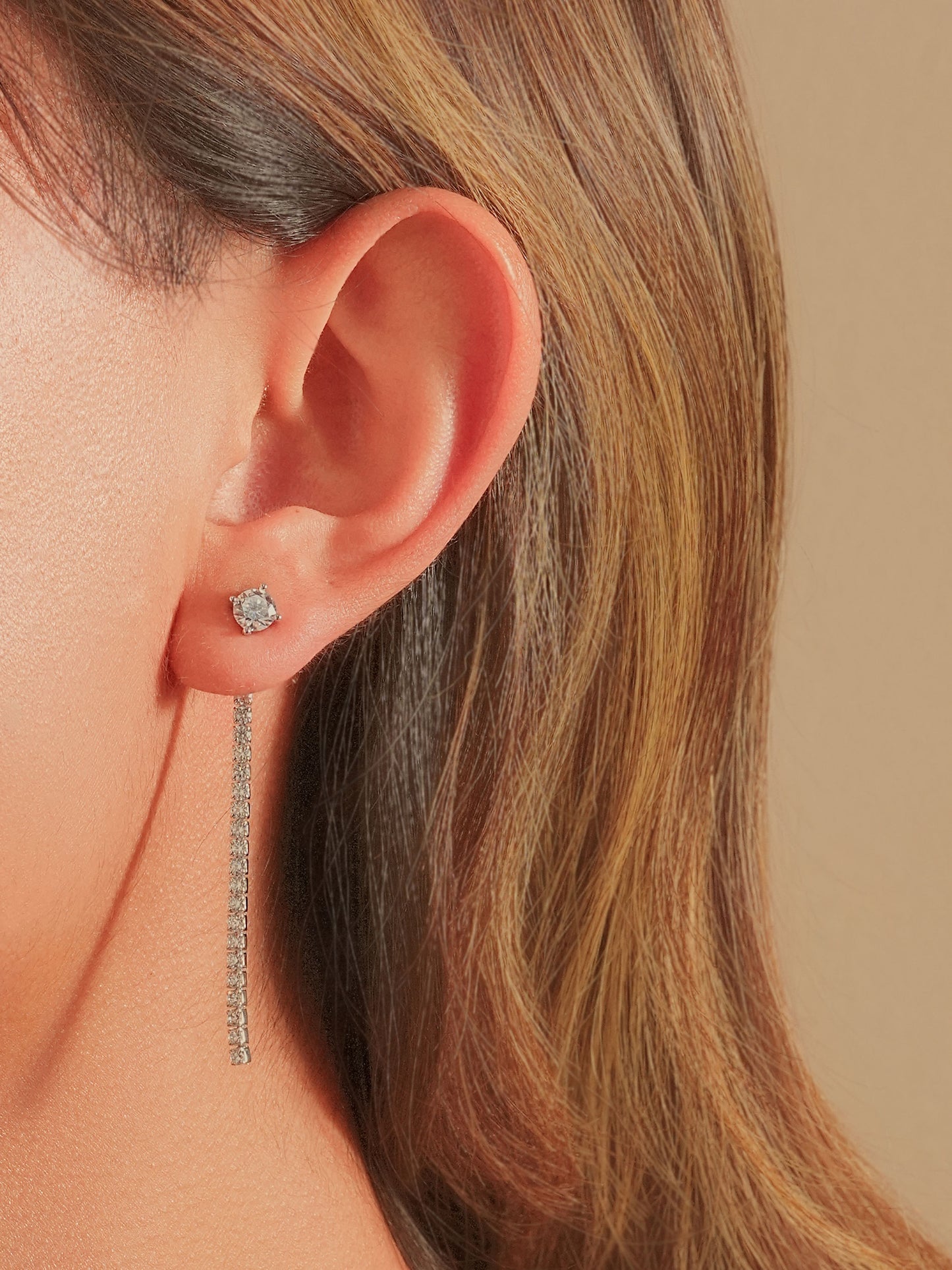 Silver Tennis Drop Earrings