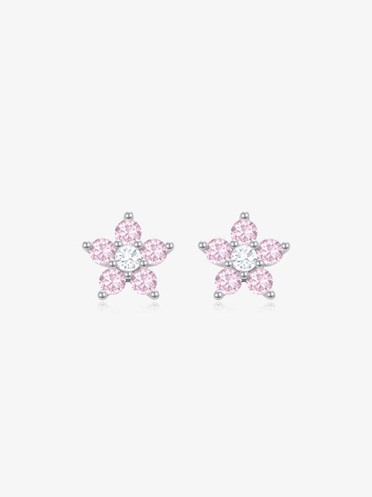 Pink Flower Earrings