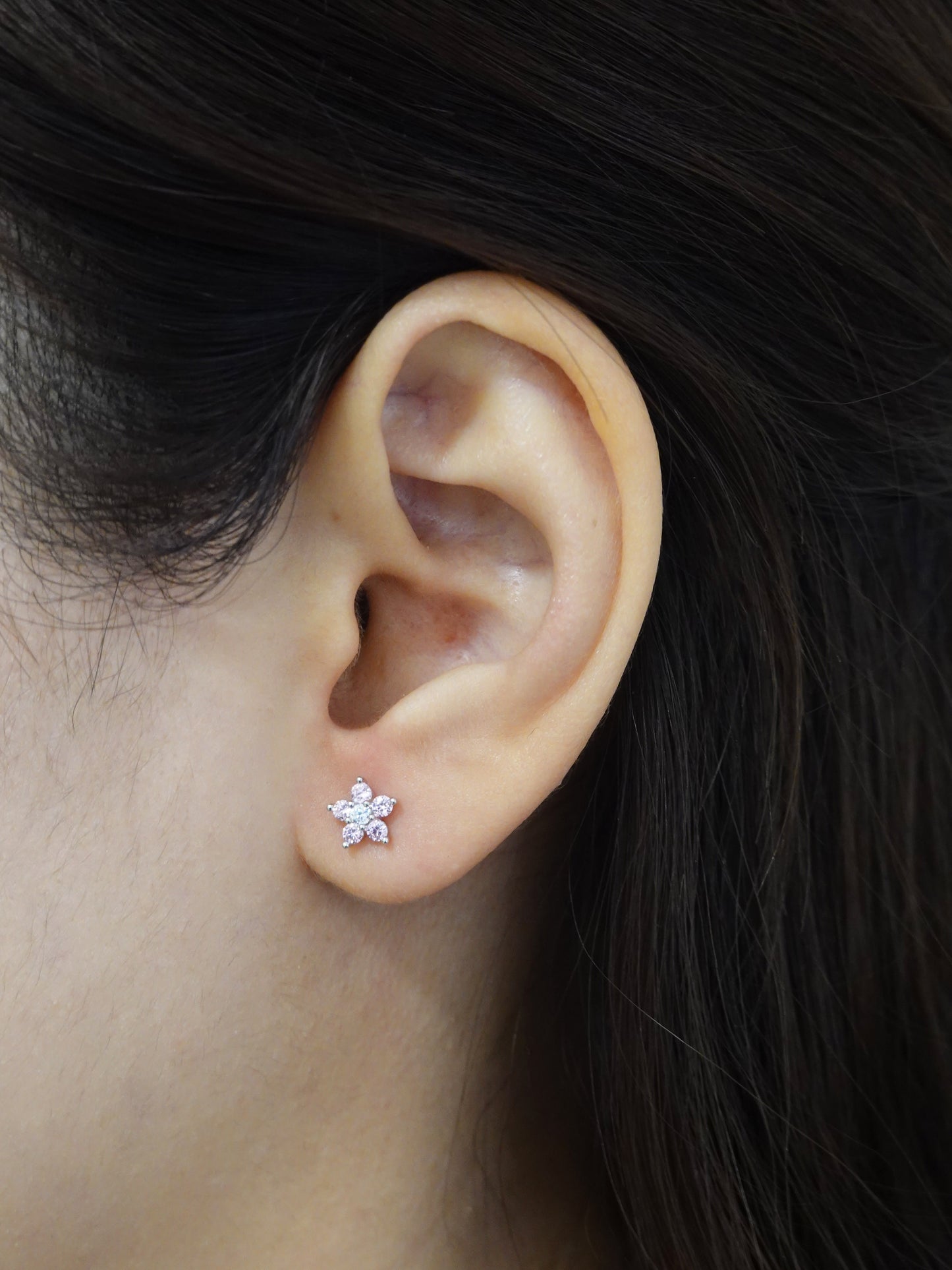 Pink Flower Earrings