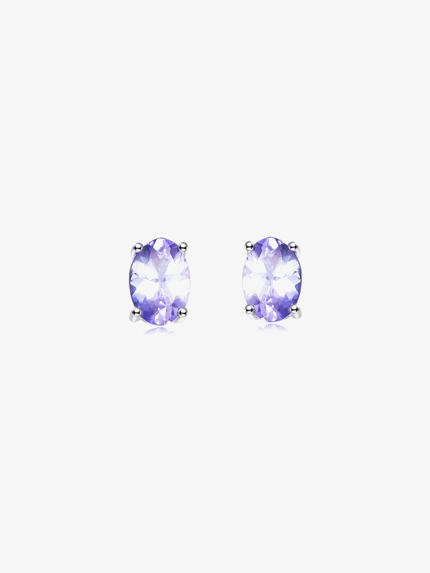 Orecchini Argento Punto Luce Ovali Tanzanite