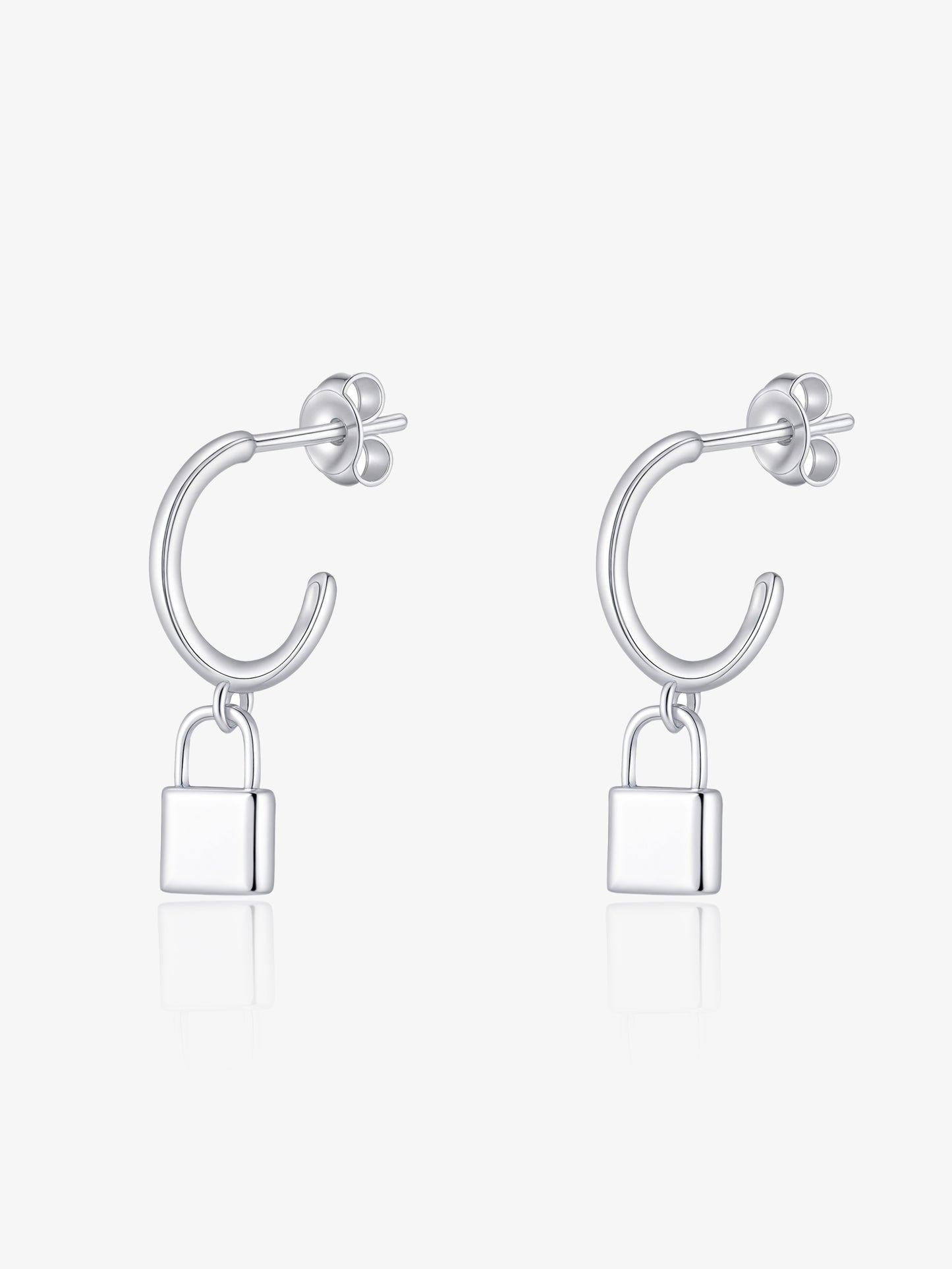 Orecchini a Cerchio Argento con Pendente Lucchetto