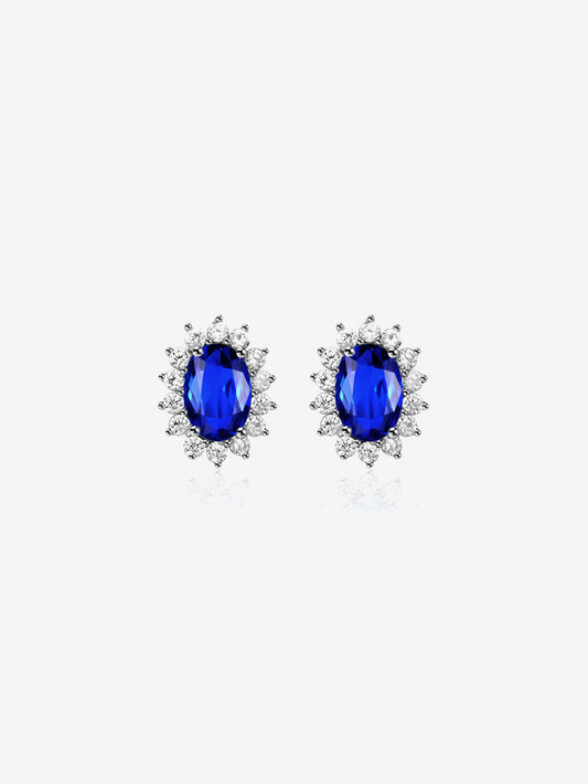 Orecchini Argento Fiore Kate-Zaffiro Blu