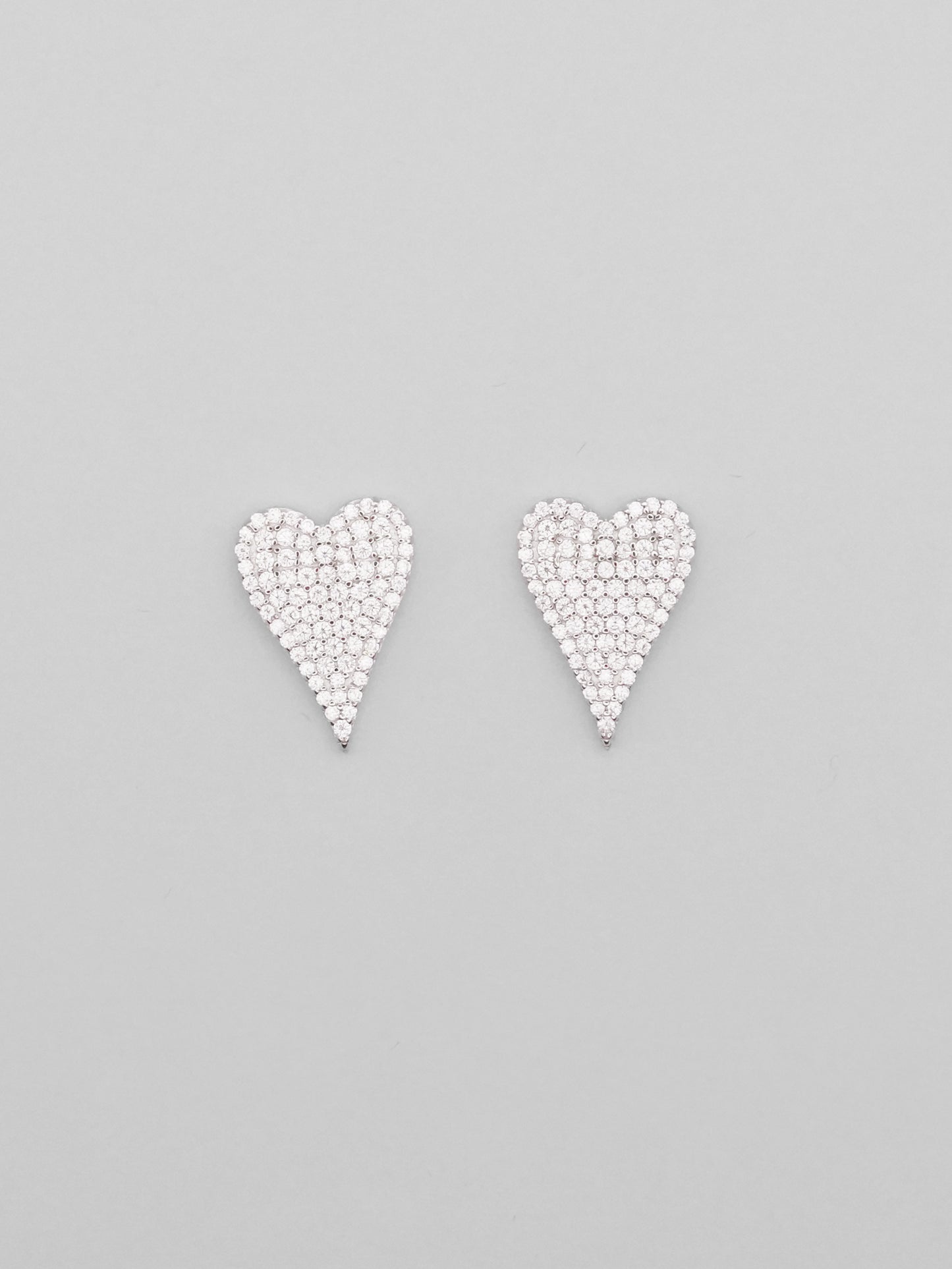 Orecchini Argento Cuore Pave