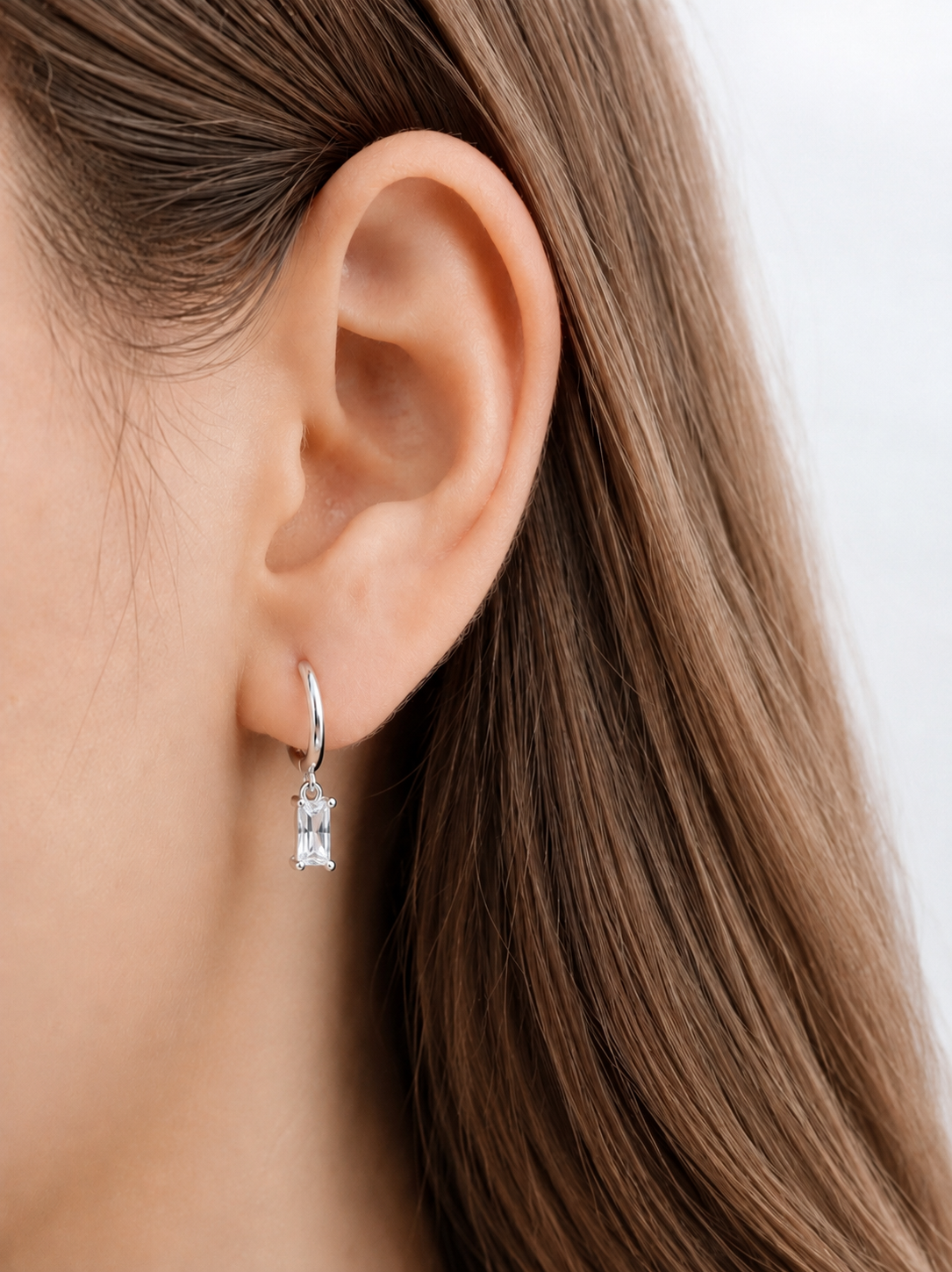 Baguette Hoop Earrings
