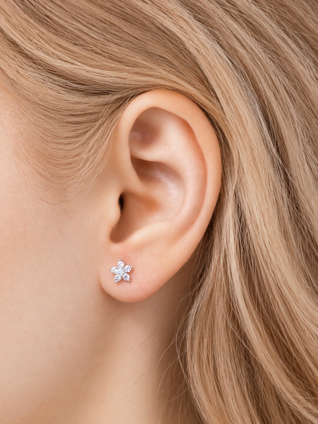 Pink Flower Earrings