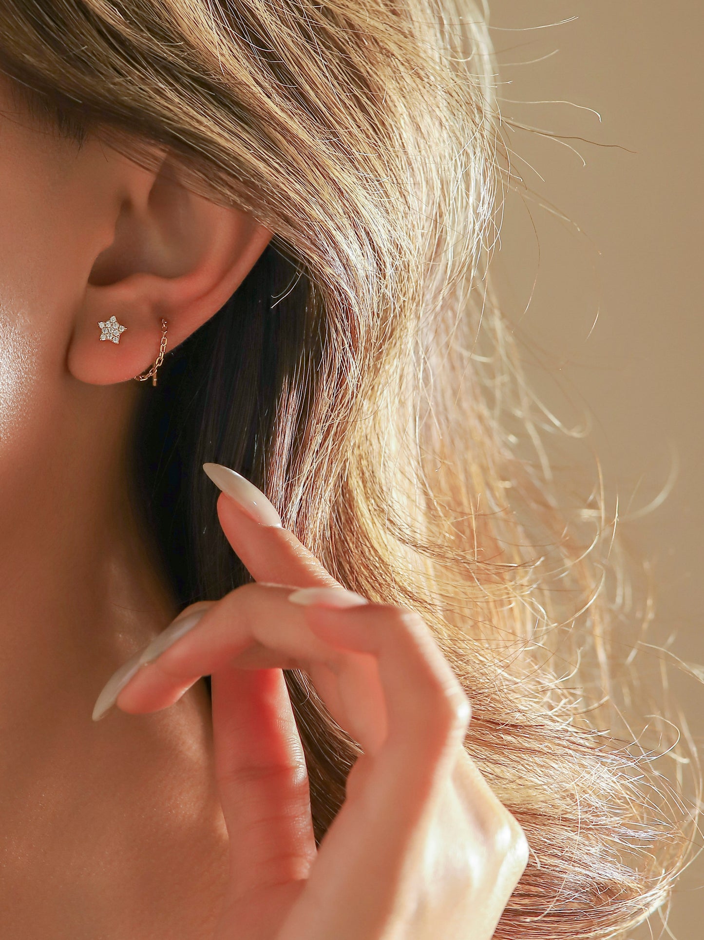 Orecchino Saliscendi Argento Stella