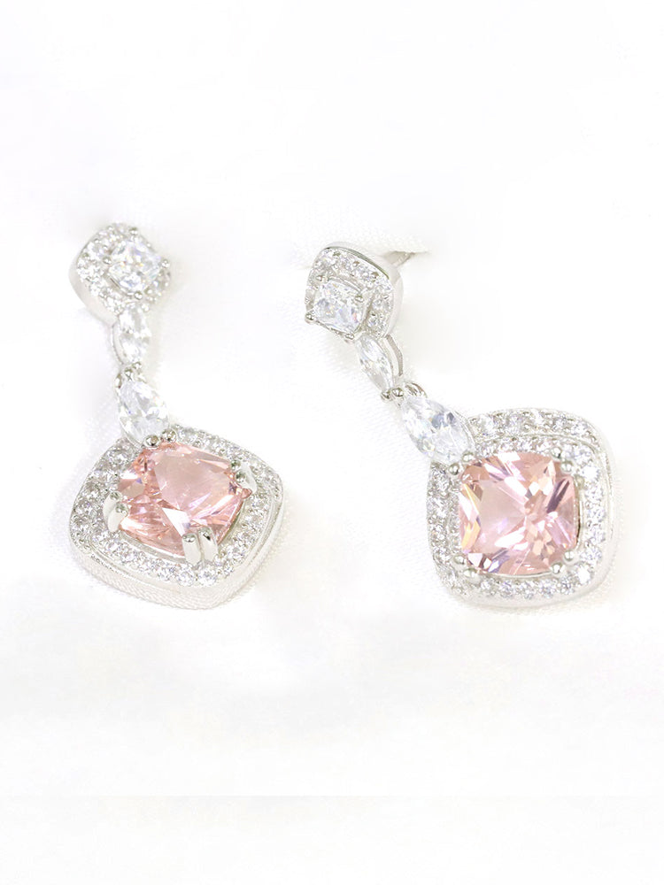 Orecchini Morganite Princess Square