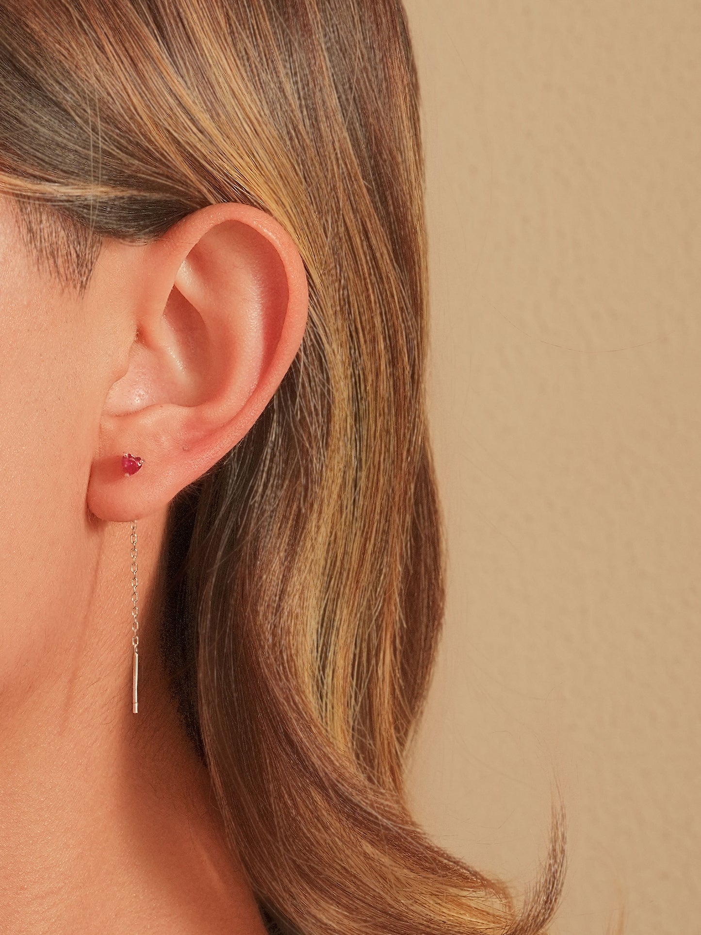 Orecchino Saliscendi Argento Punto Luce Cuore