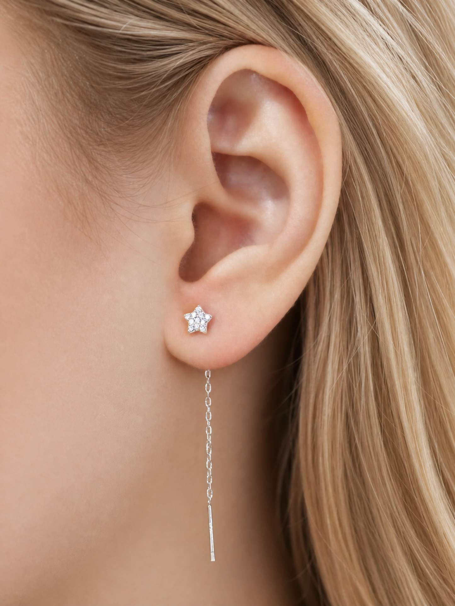 Drop Hoop Star Earring