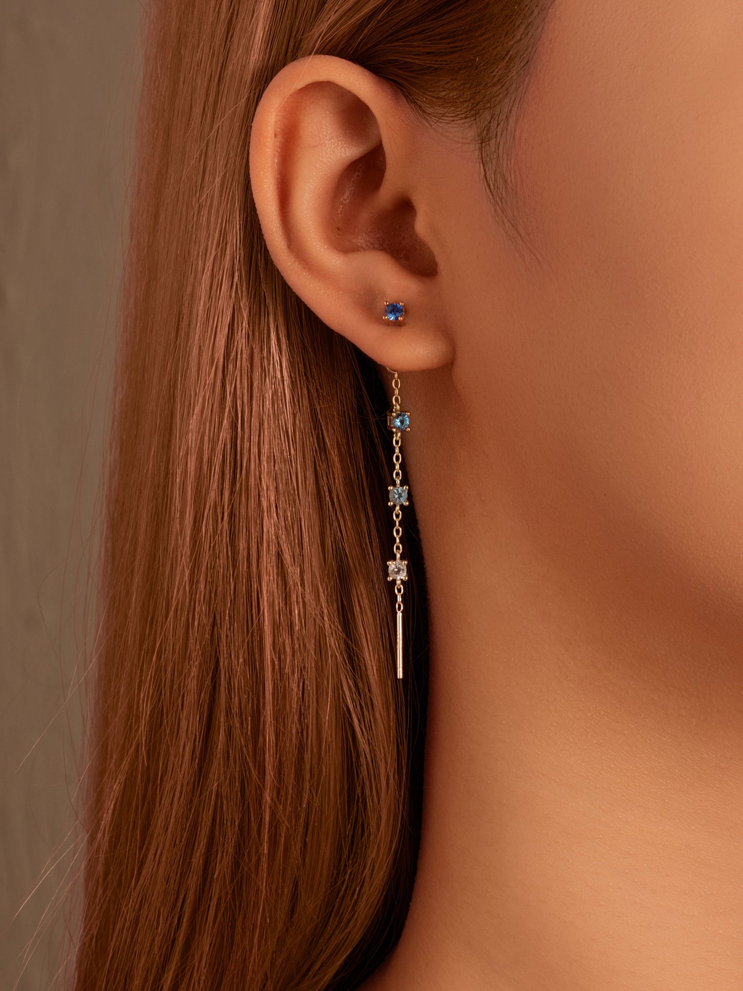 Orecchino Saliscendi Cascata Gradient - Placcato oro