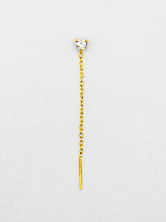 Orecchino Saliscendi Argento Punto Luce Cuore