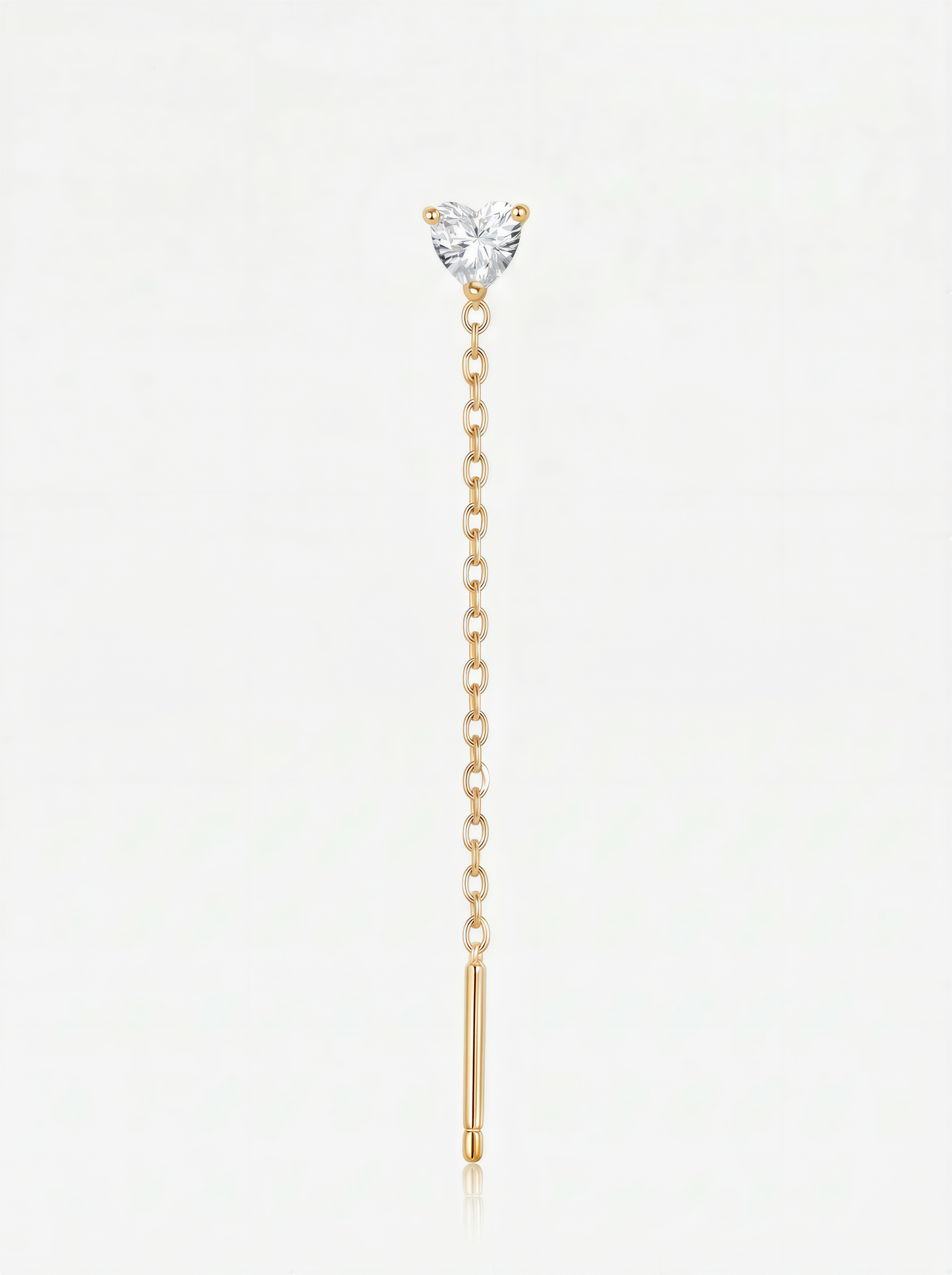 Heart Solitaire Slide Earring