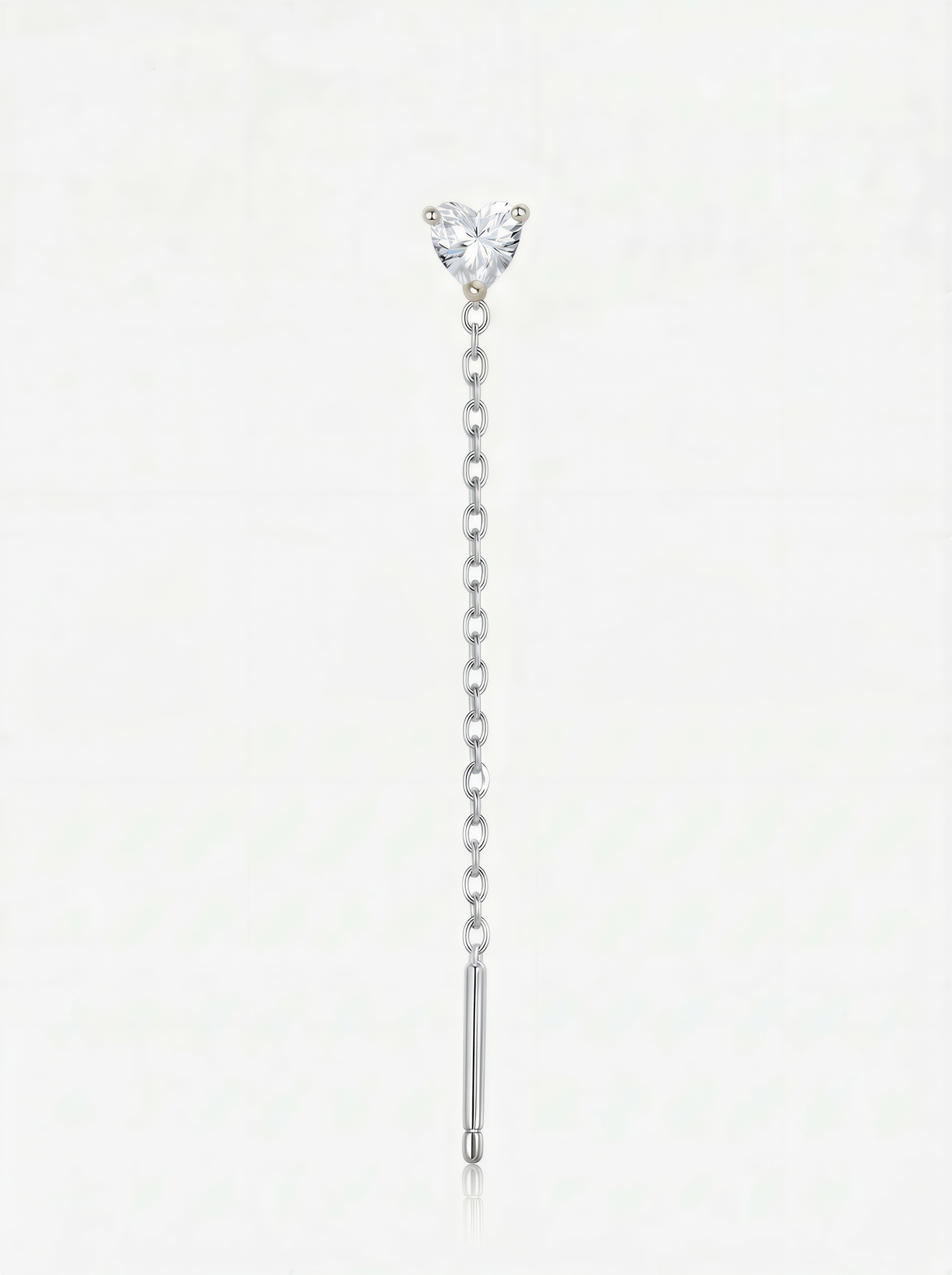 Heart Solitaire Slide Earring