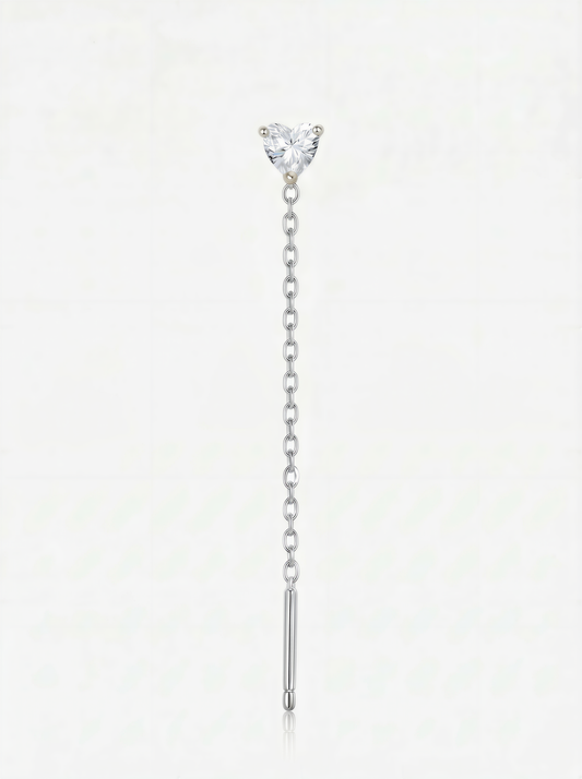Heart Solitaire Slide Earring