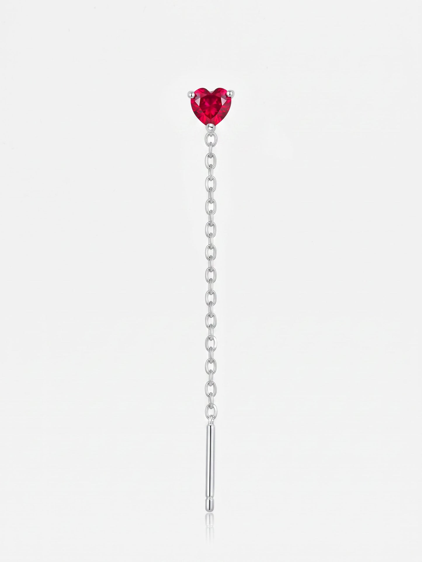Heart Solitaire Slide Earring