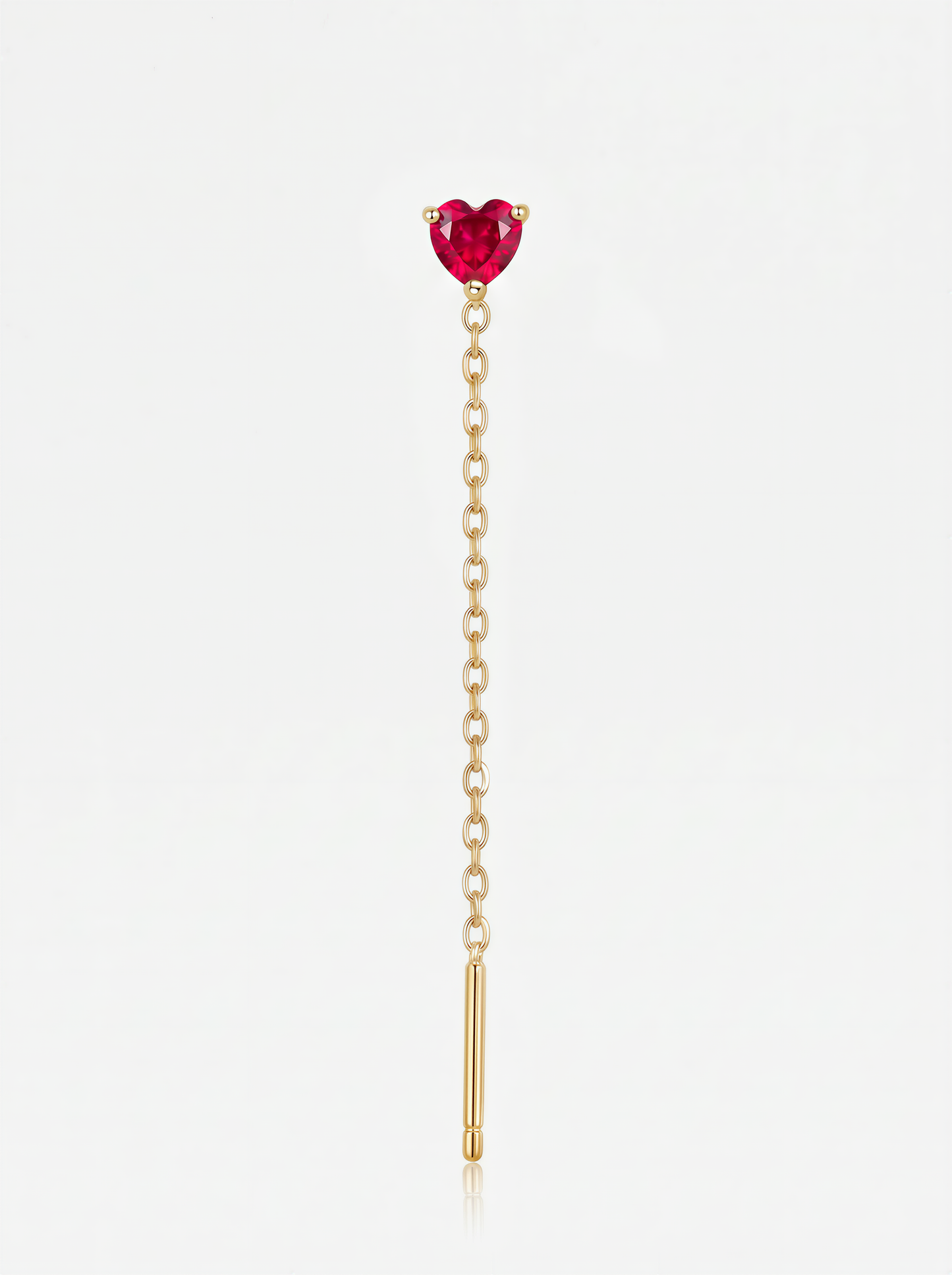 Heart Solitaire Slide Earring
