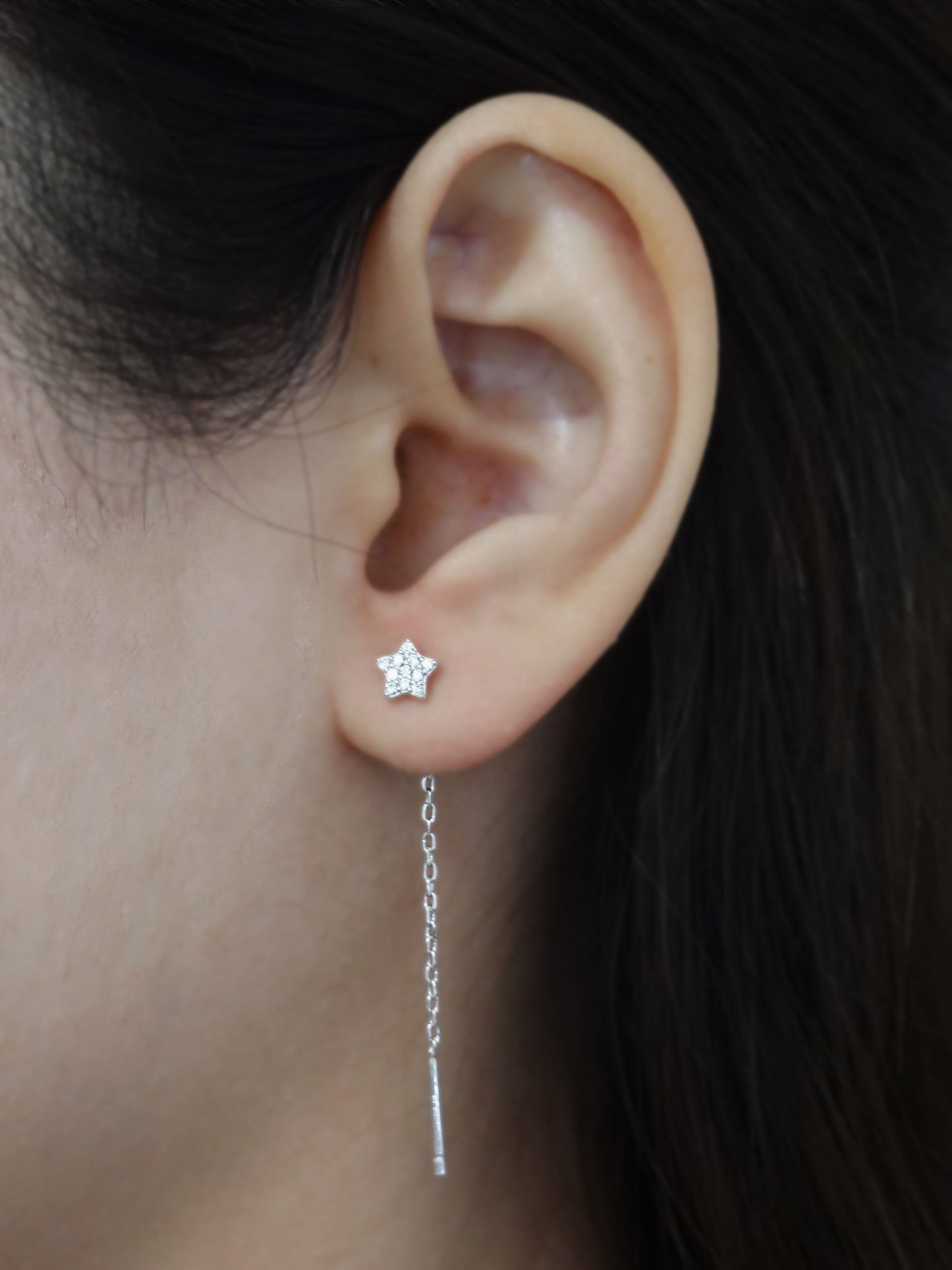 Orecchino Saliscendi Argento Stella