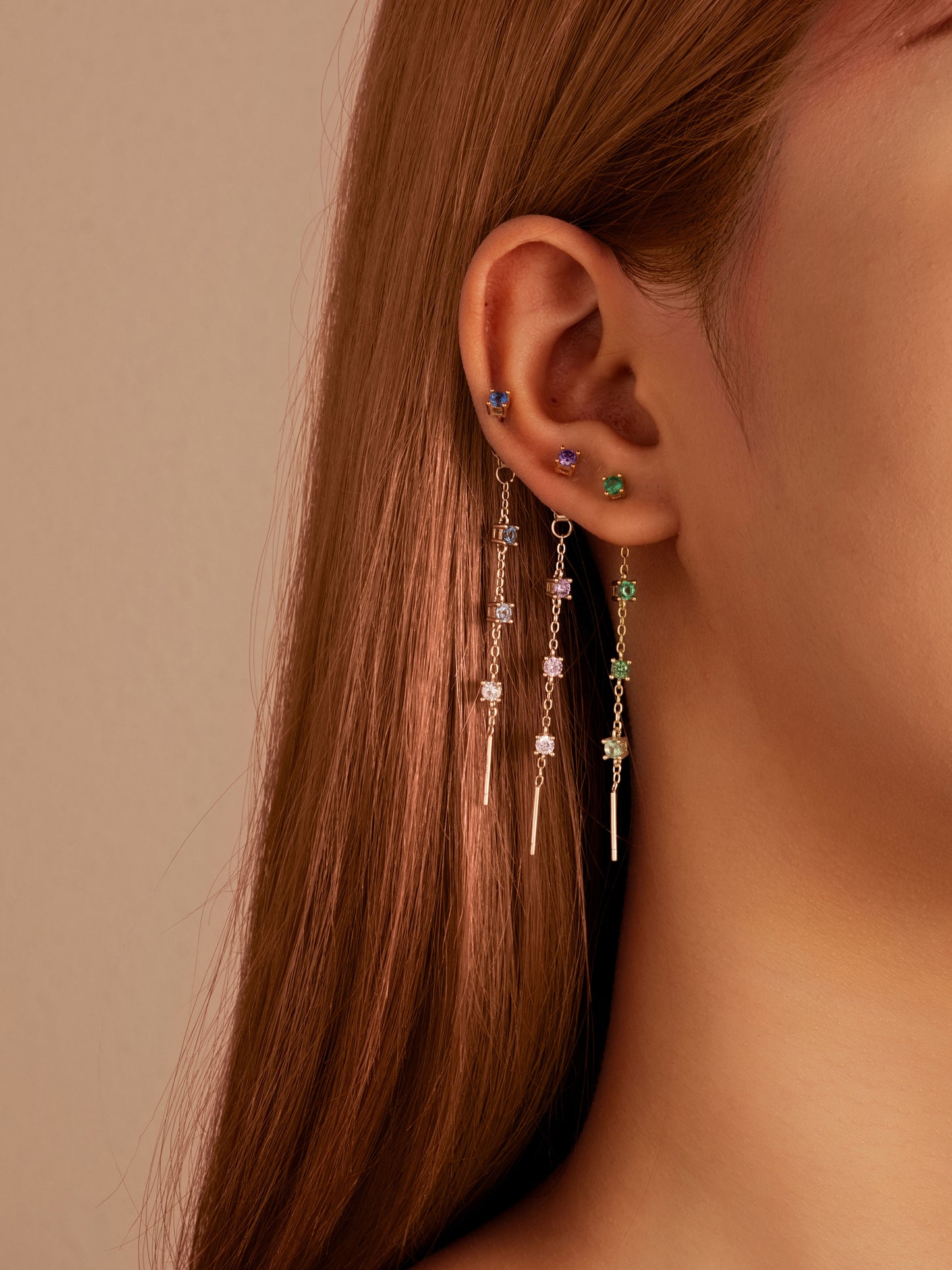 Orecchino Saliscendi Cascata Gradient - Placcato oro