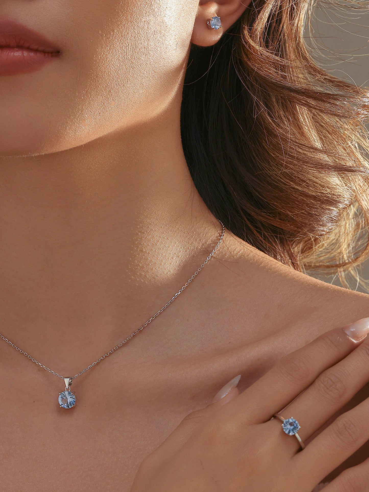 Anello Regolabile Solitario Acquamarina