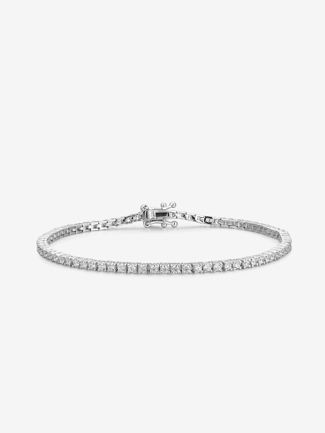 Bracciale Tennis 3mm Argento Rodiato