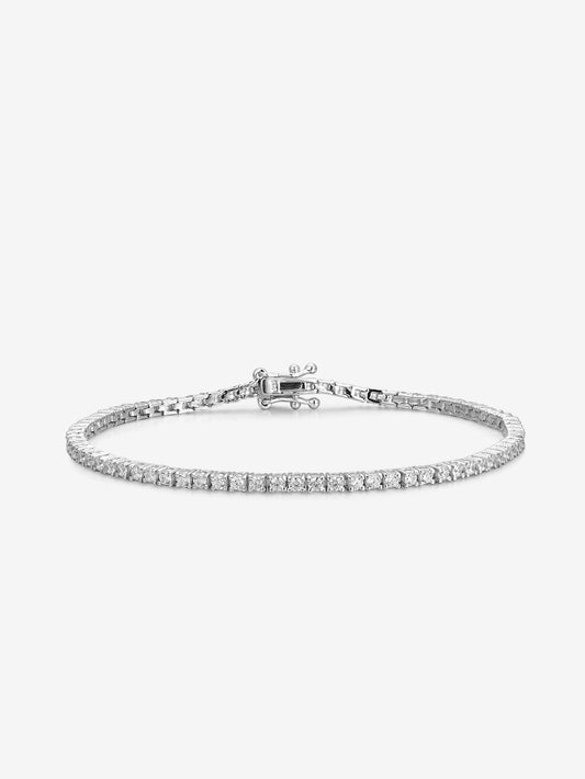 Bracciale Tennis 3mm Argento Rodiato