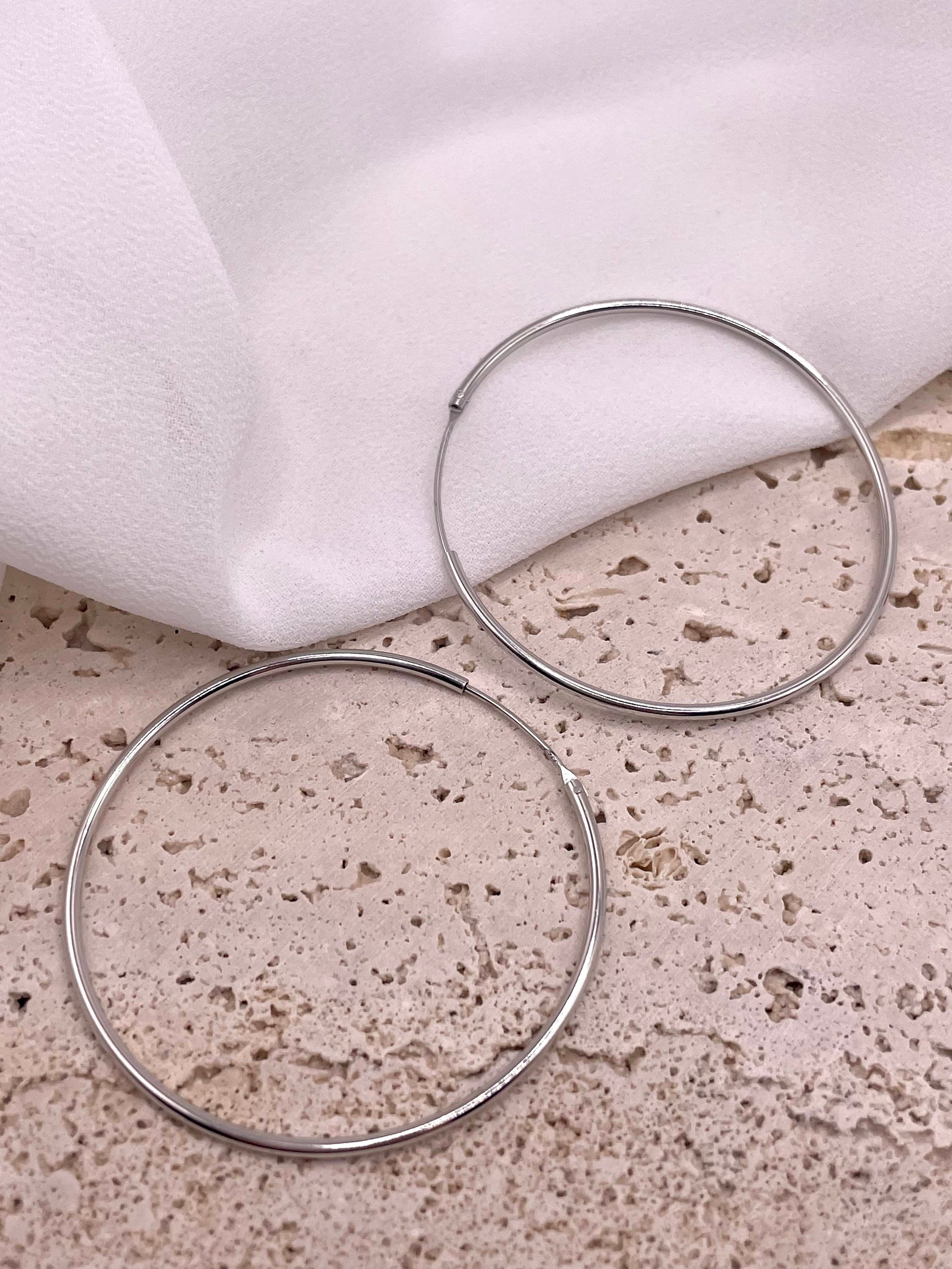 Orecchini Argento Hoop 40 mm - Vero Selection